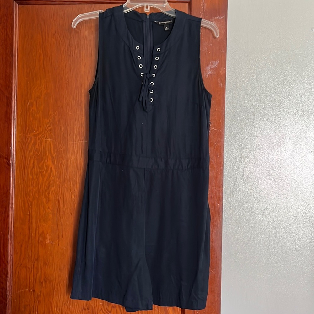 Navy Banana Republic short romper with pockets